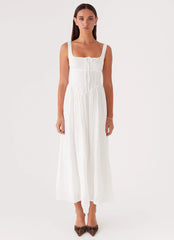 Pascuelle Midi Dress White
