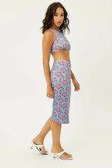 Twelve Terry High Neck Dress Blue Magic