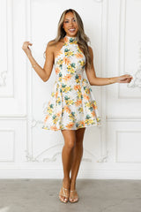Sophisticated Vision Halter Mini Dress Orange