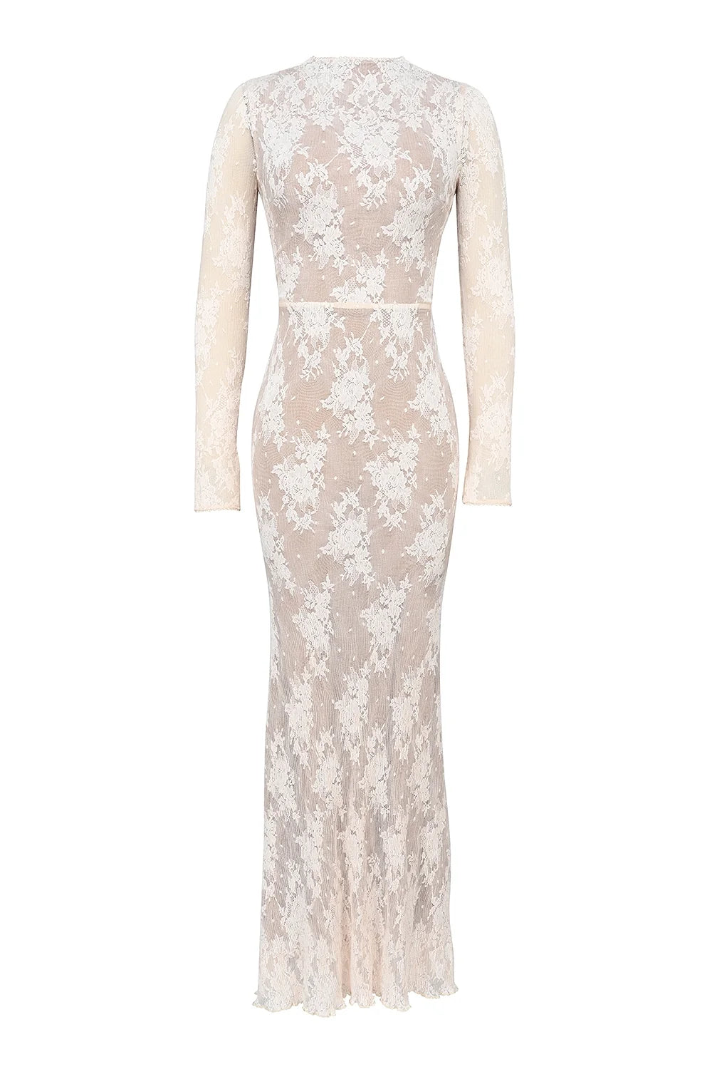 peach lace maxi dress