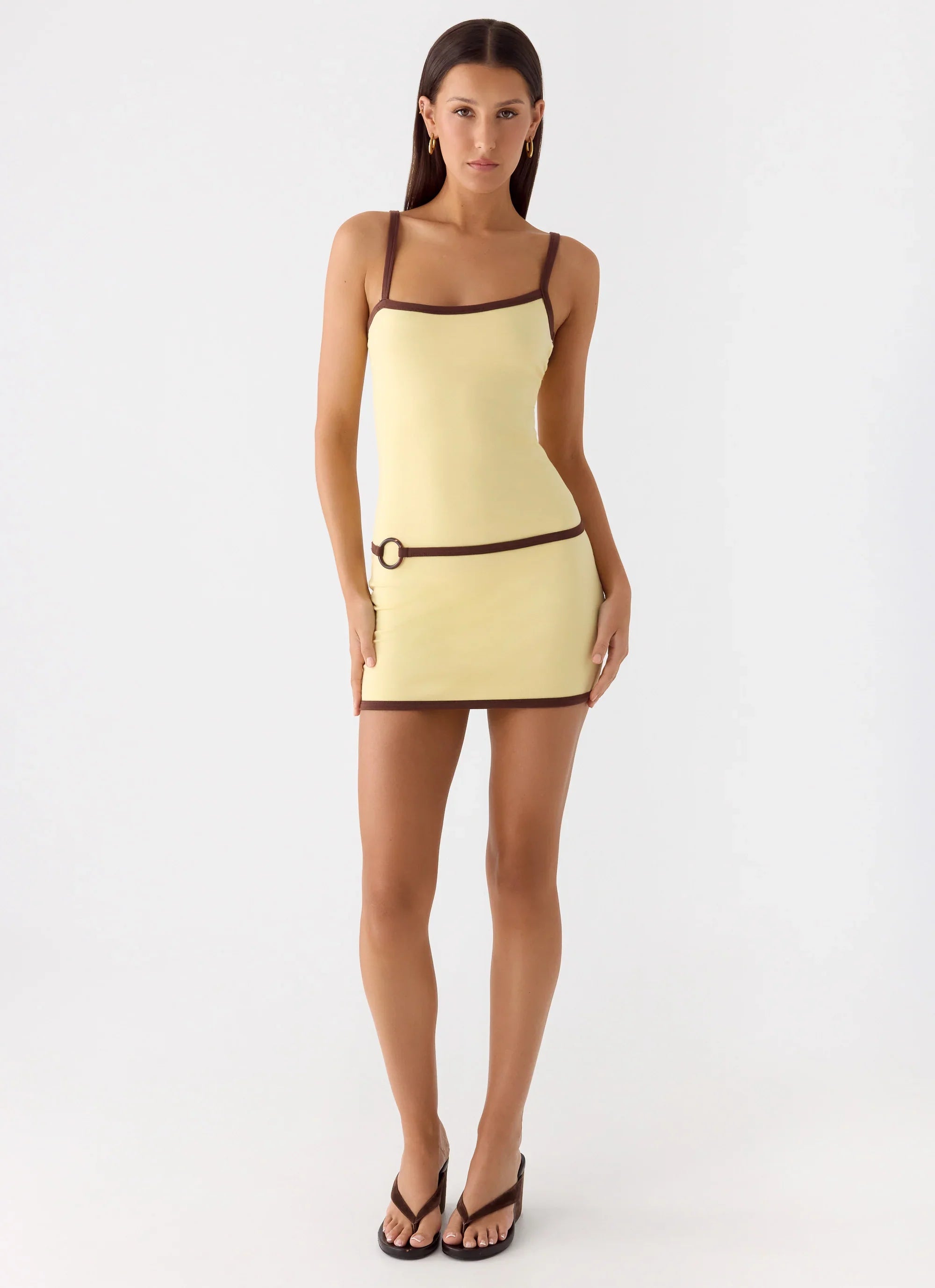Felicia Asymmetrical Mini Dress Yellow