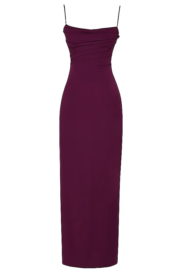merlot corset maxi dress