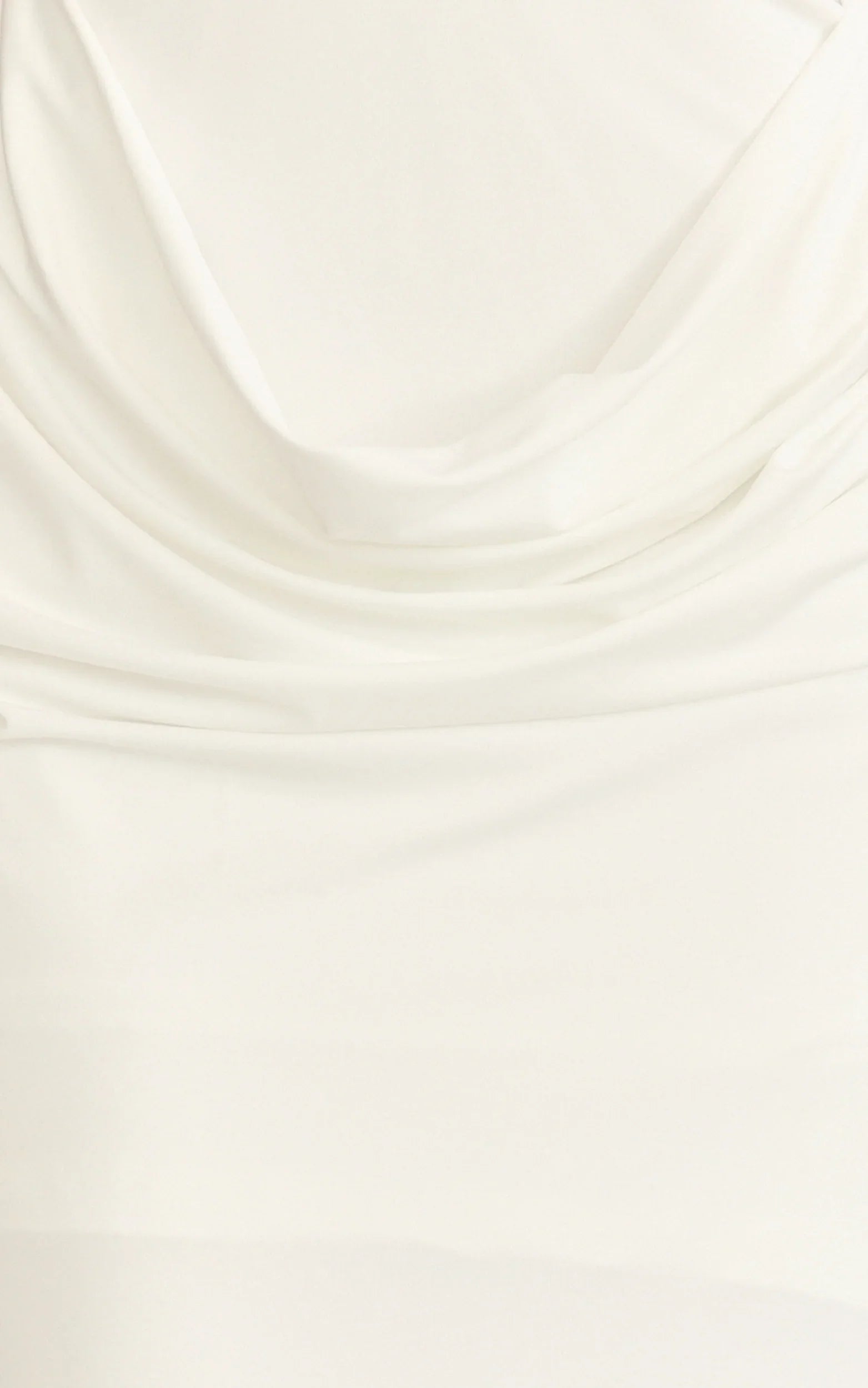 Heath Maxi Dress Scoop Halter Neck With Drape Front Skirt Back Split Dress in Off White