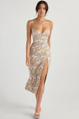 peony print midi sundress