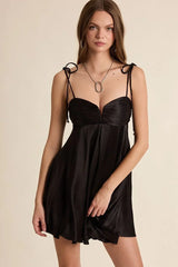 Dilan Tie Strap Satin Mini Dress
