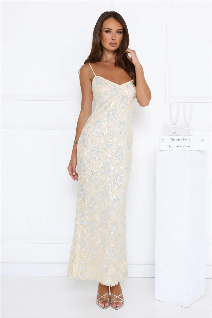 Shes Always Right Lace Maxi Dress Yellow