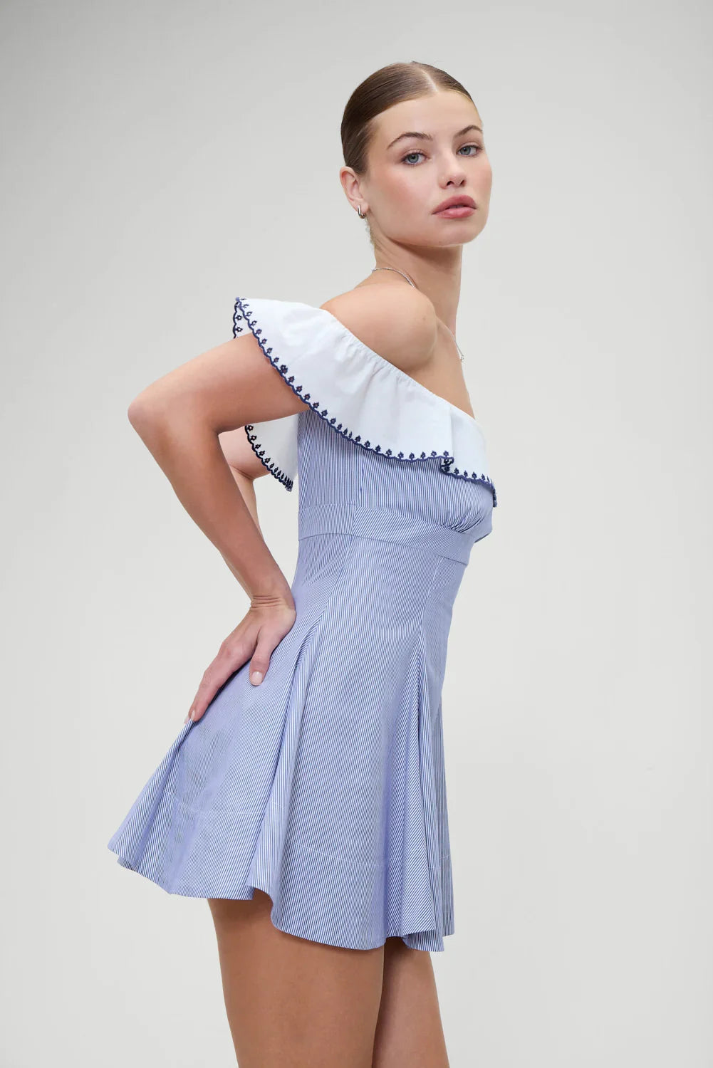 Lilah Striped Mini Dres Midnight Stripe