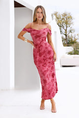 Mireille Off Shoulder Maxi Dress Pink