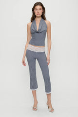 Nikki Gingham Capri Pants Midnight Wishes