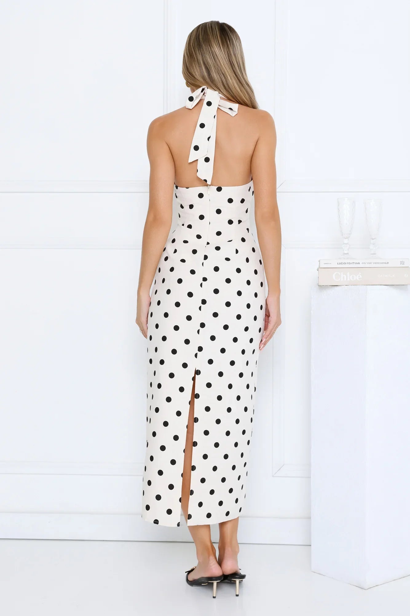 Spotlight Babe Halter Maxi Dress Beige