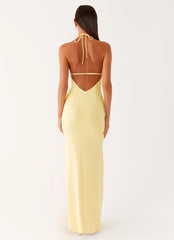 Fiesta Halter Maxi Dress Sunny Yellow