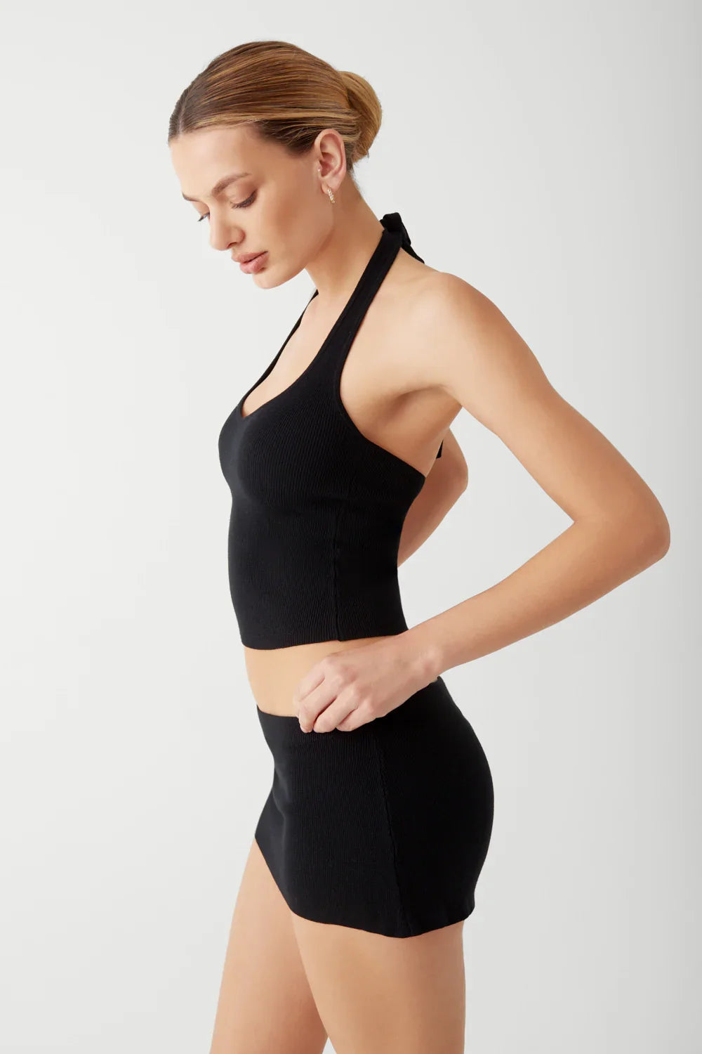 Marialla Knit Halter Top Black