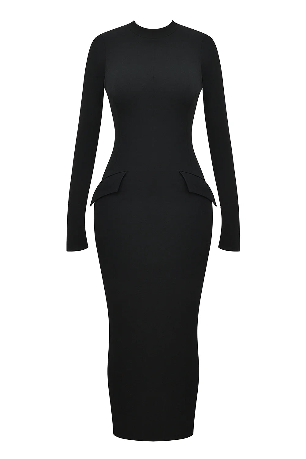 black turtleneck maxi dress