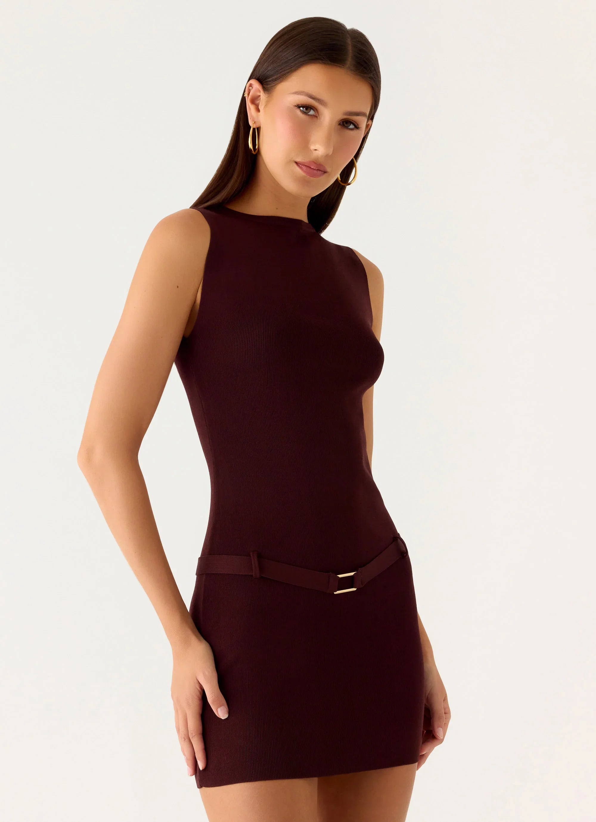 Masterplan Knit Mini Dress Chocolate