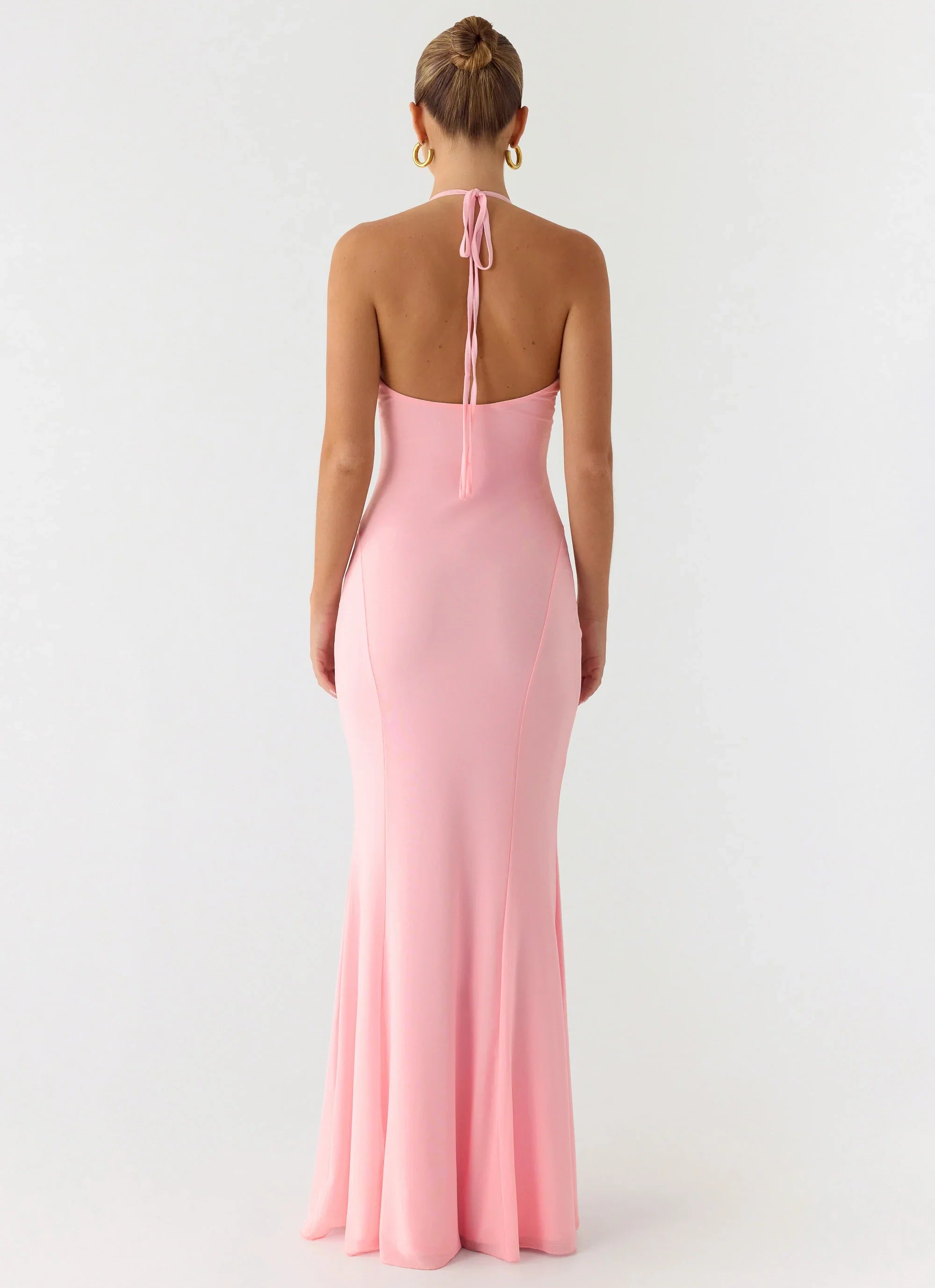 Jolin Halter Maxi Dress Baby Pink