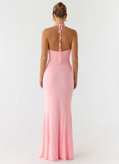 Jolin Halter Maxi Dress Baby Pink