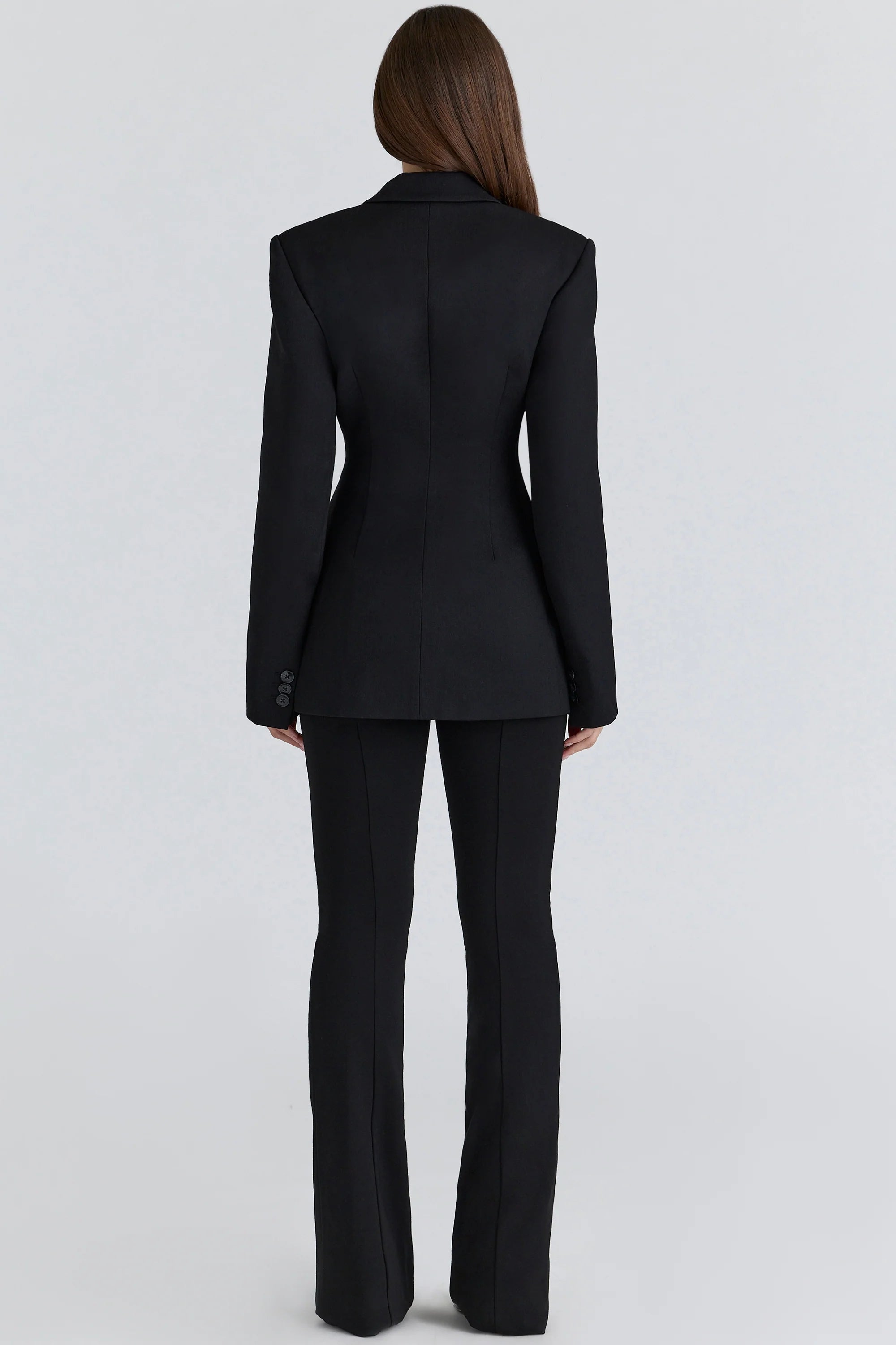 black crepe hourglass blazer jacket