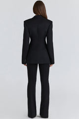 black crepe hourglass blazer jacket
