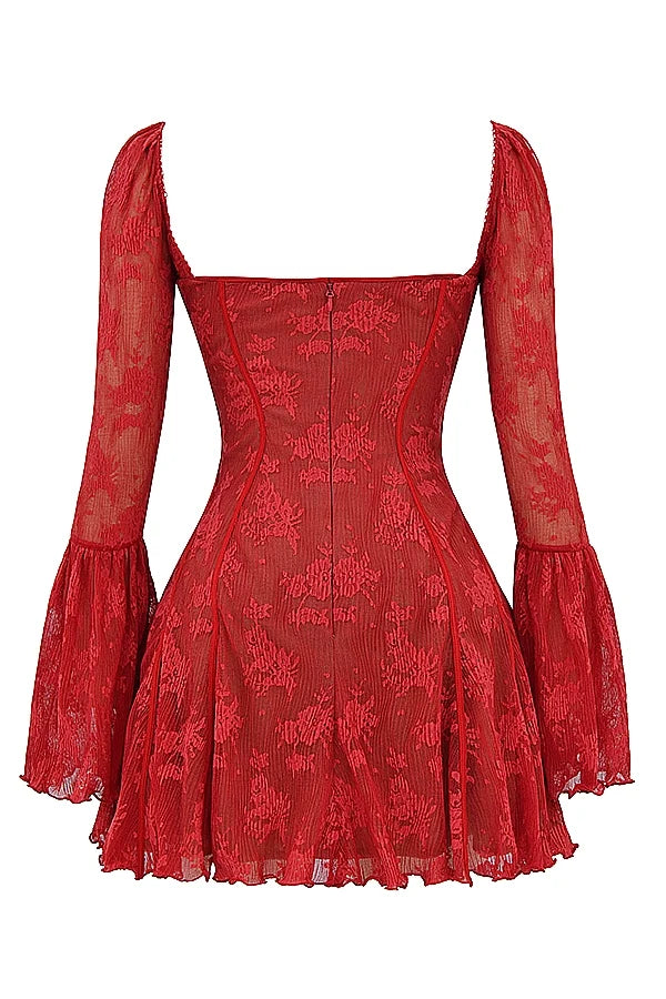 scarlet lace corset dress
