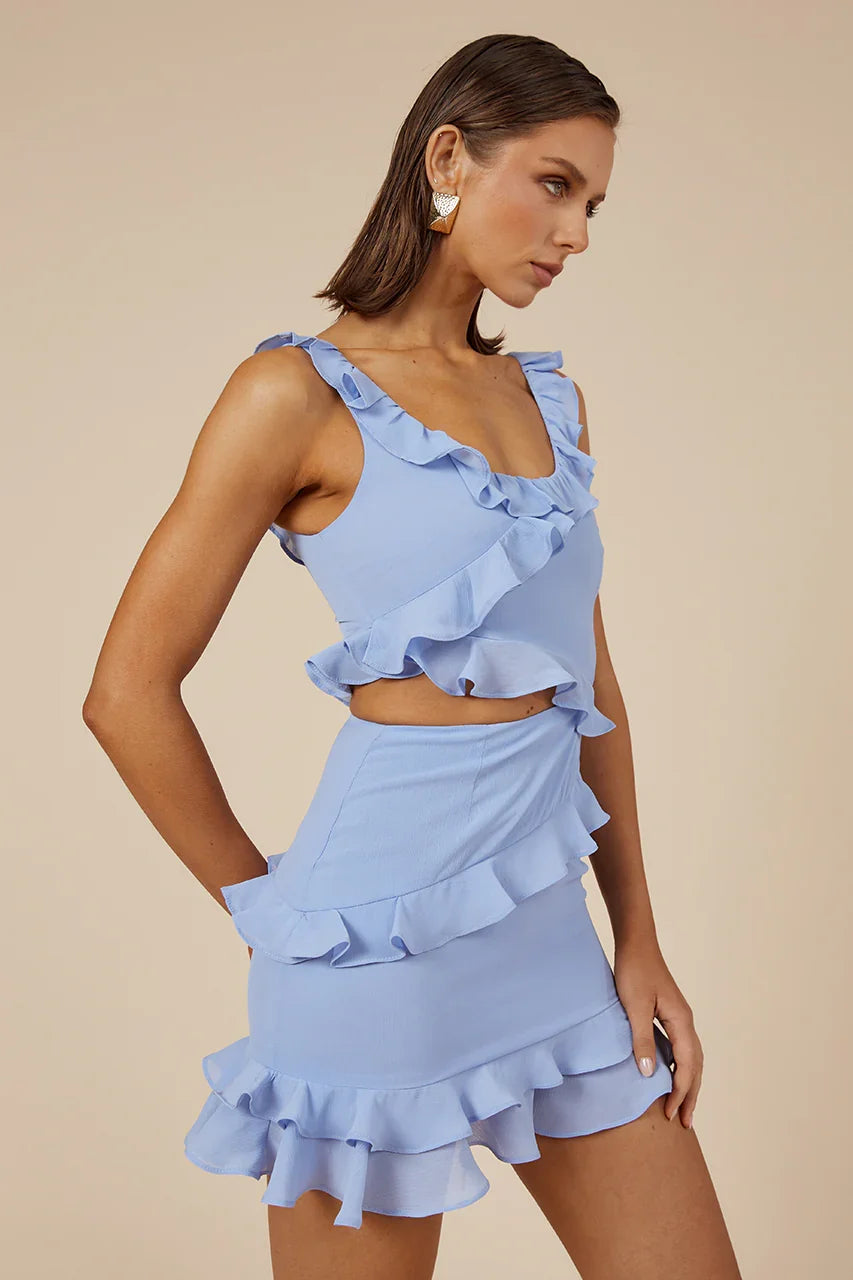 LEYLA MINI DRESS BLUE