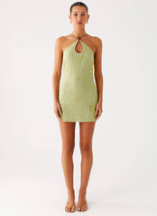 Kiara Beaded Mini Dress Mint