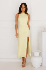 New Heights Mesh Midi Dress Yellow