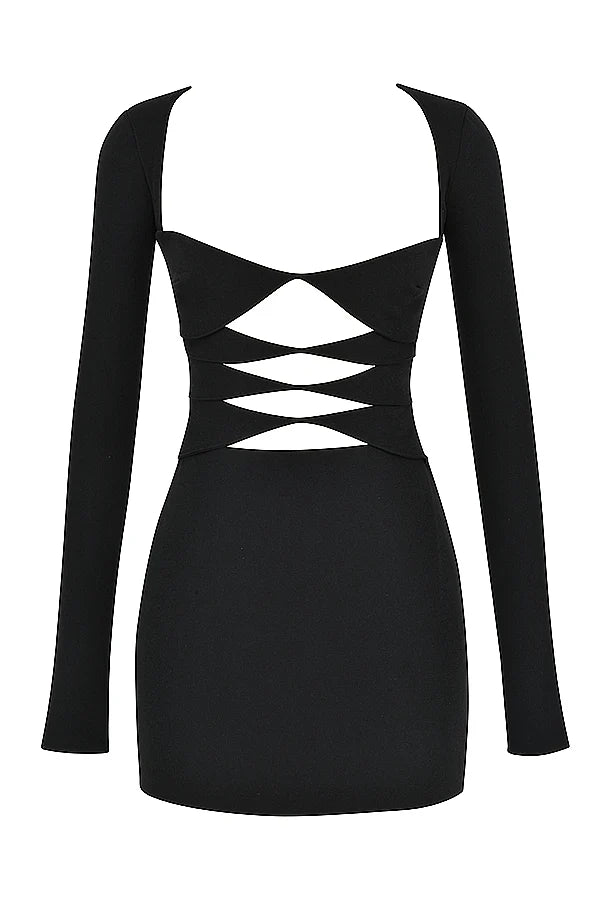 black mini dress