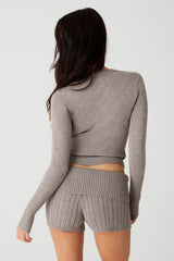 Nolan Cable Cloud Knit Mini Short Dark Pearl