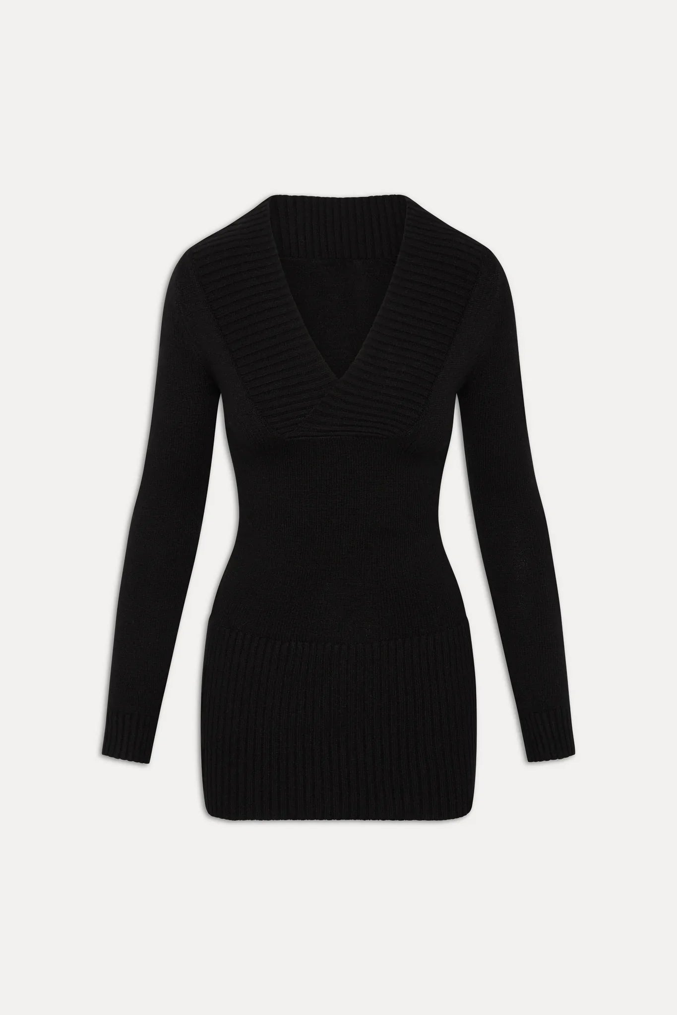 Jade Long Sleeve Knit Mini Dress Black