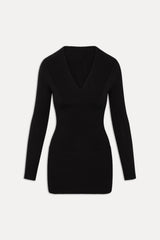 Jade Long Sleeve Knit Mini Dress Black