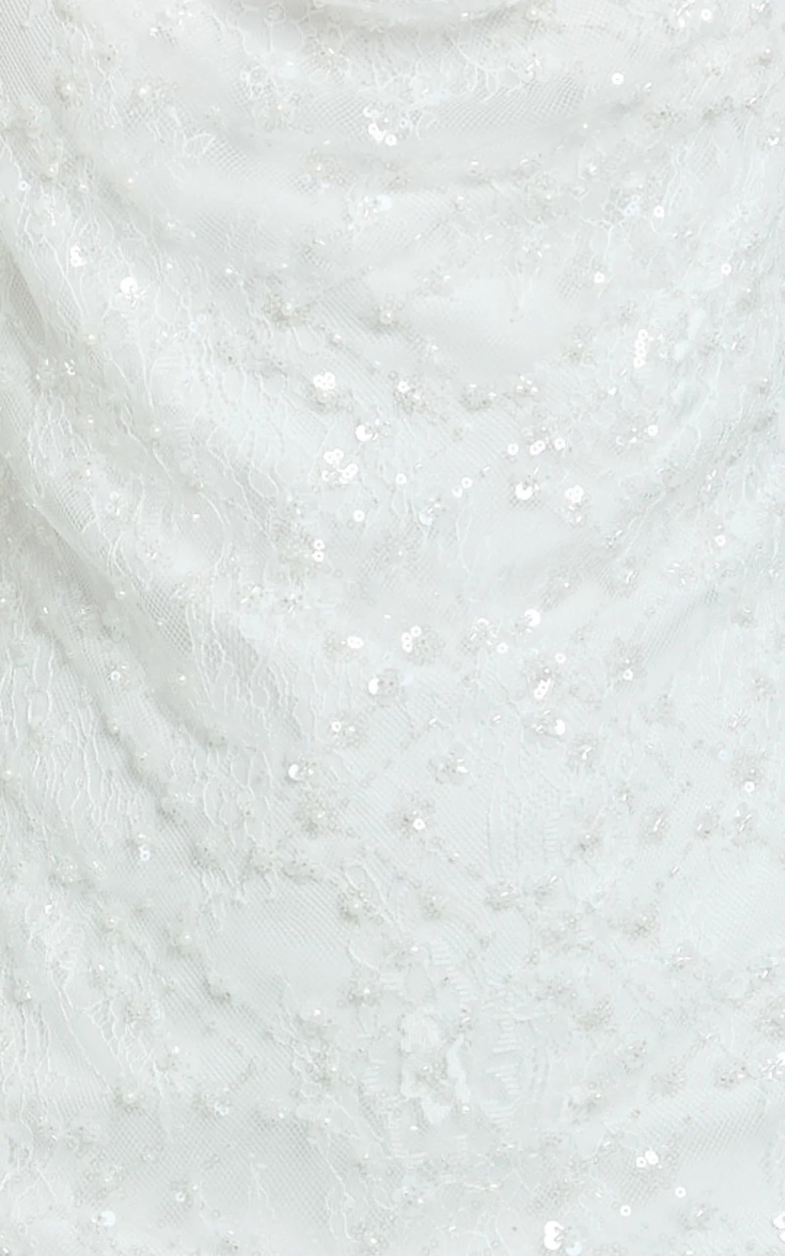 Alana Mini Dress Sequin Lace Cowl Neck Dress in White