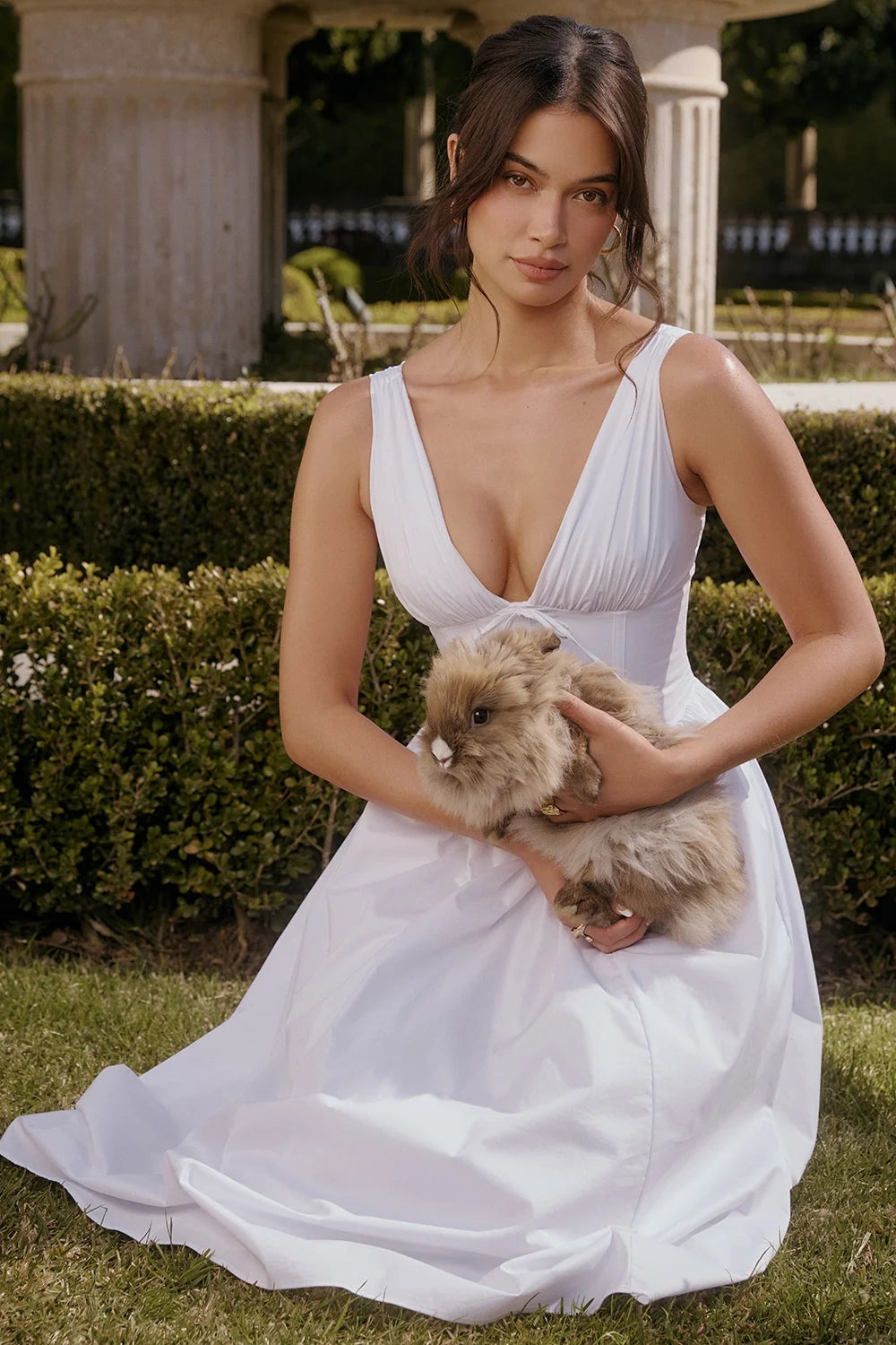 white cotton corset sundress