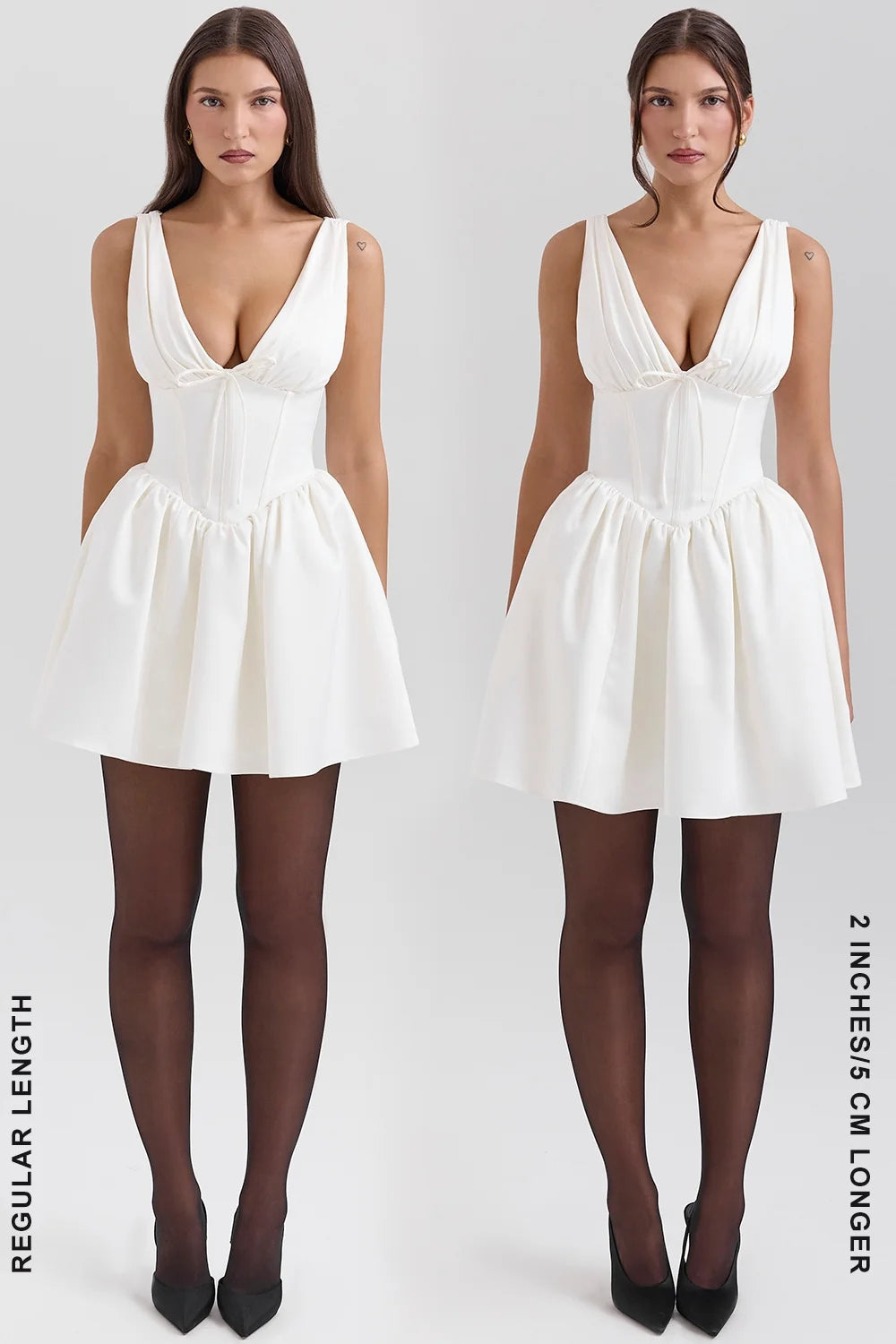ivory satin mini dress