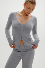 Sienna Zip Up Knit Sweater Cloud Cover