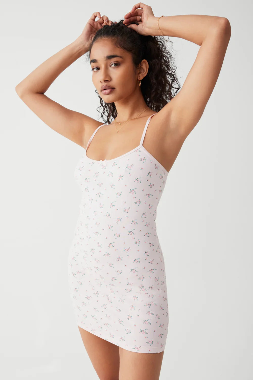 Gwen Floral Mini Dress Baby Bouquet Pink