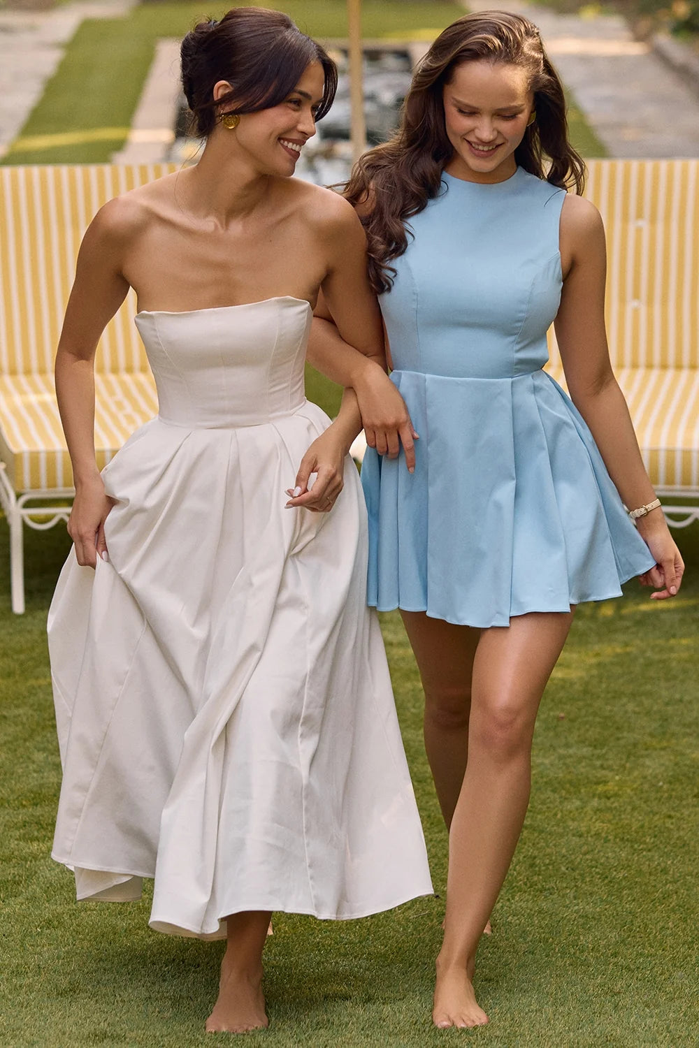 tuscan blue twill mini dress