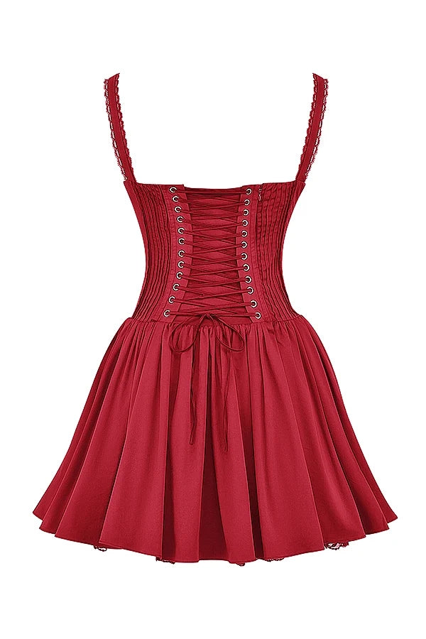 cherry corset mini dress