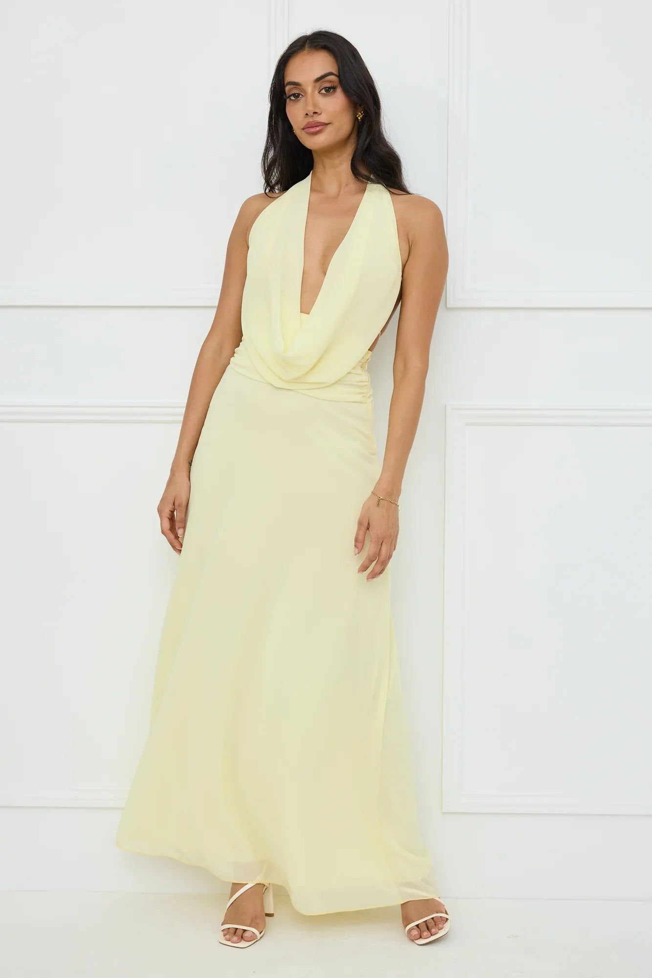 Trixie Halter Maxi Dress Yellow