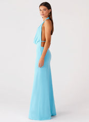 Driftwood Cowl Maxi Dress Turquoise