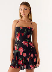 Nikyta Micro Mini Dress Midnight Bloom
