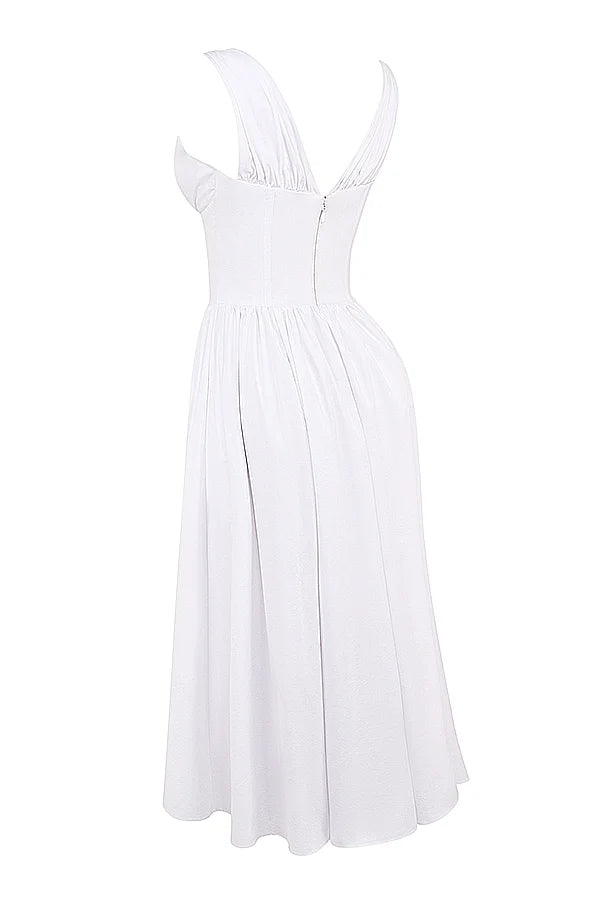 white cotton corset sundress