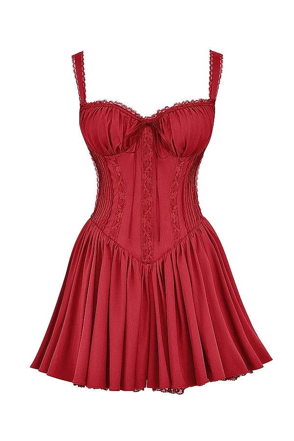 cherry corset mini dress