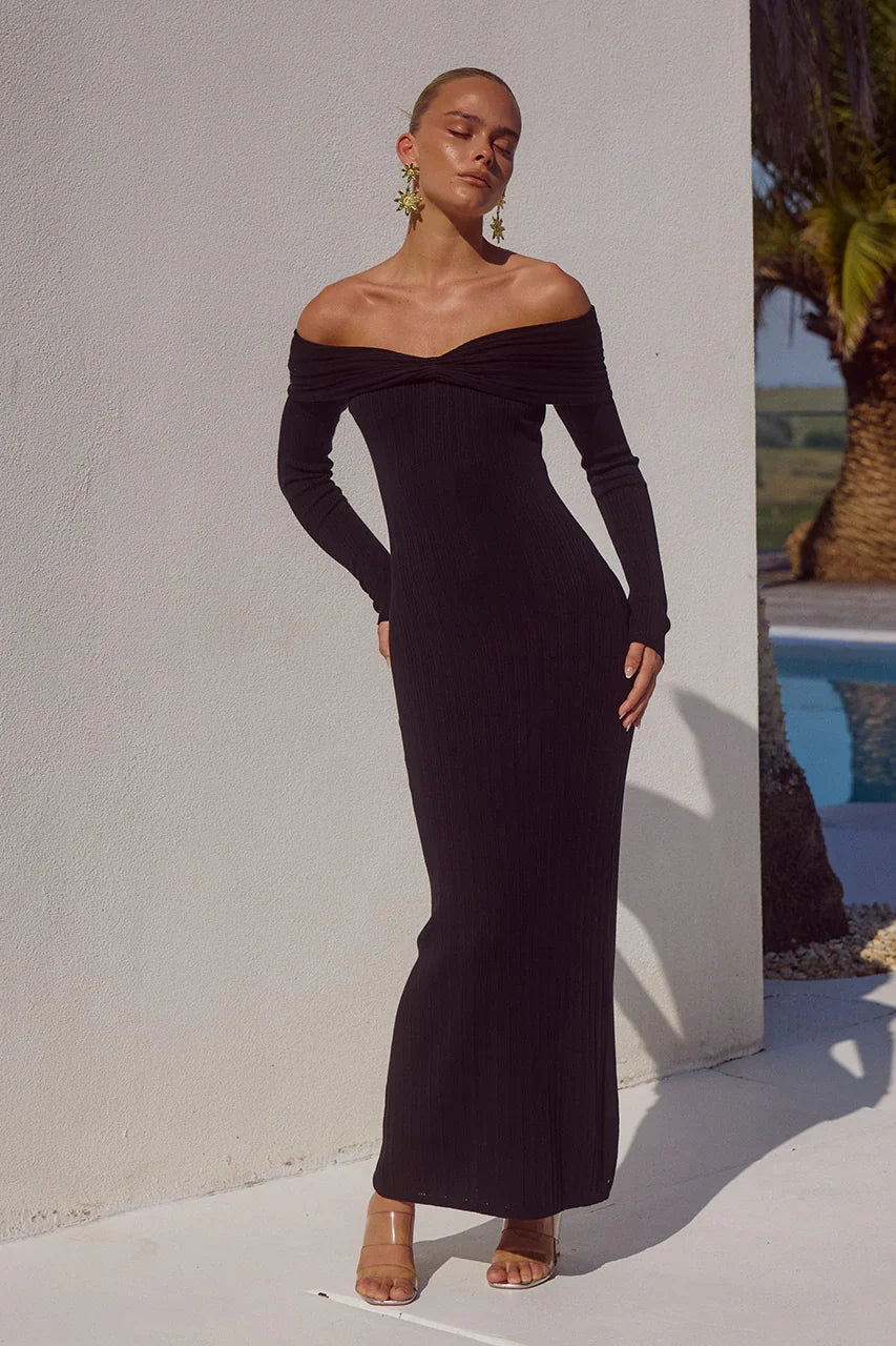 AIRILIE MIDI DRESS BLACK