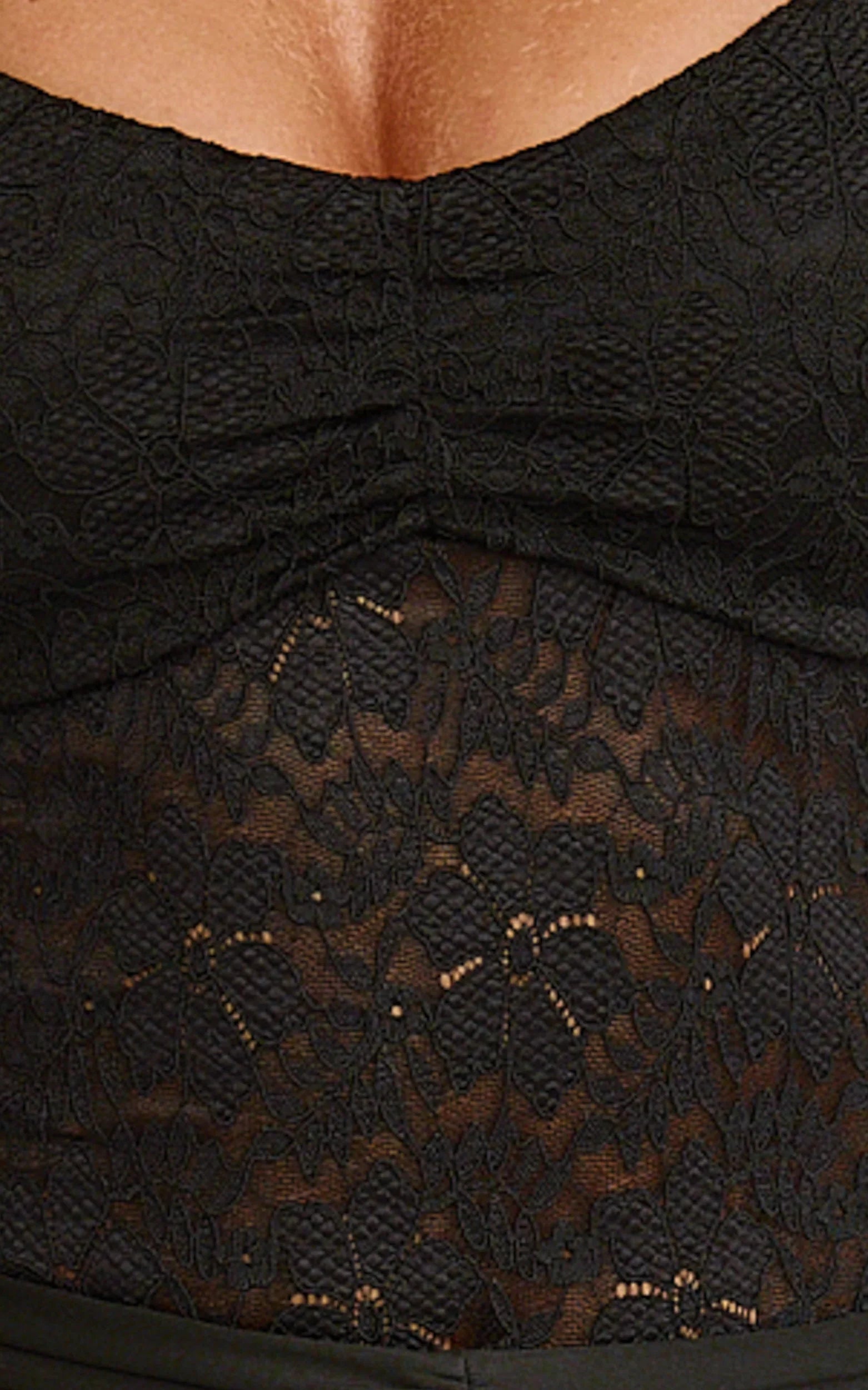 Melville Maxi Dress Lace Bodice Draped Front Halter Dress in Black