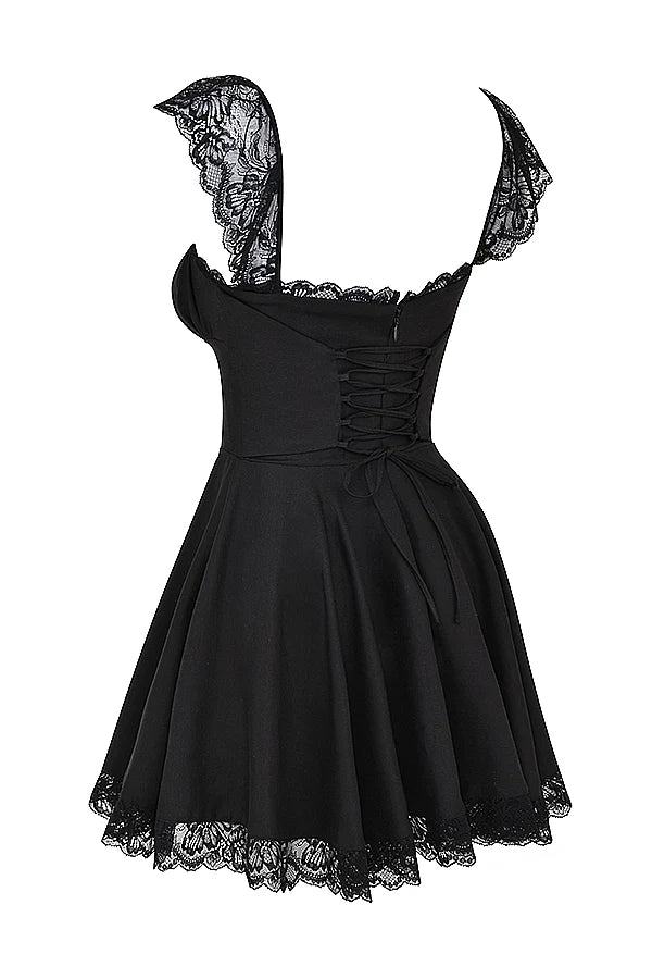 black a line mini dress