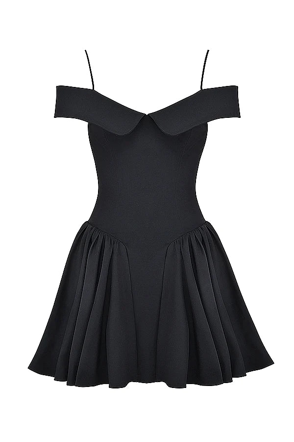 black off shoulder mini dress