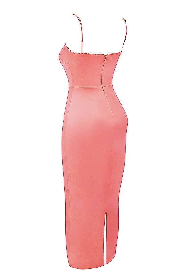 bright peach maxi dress