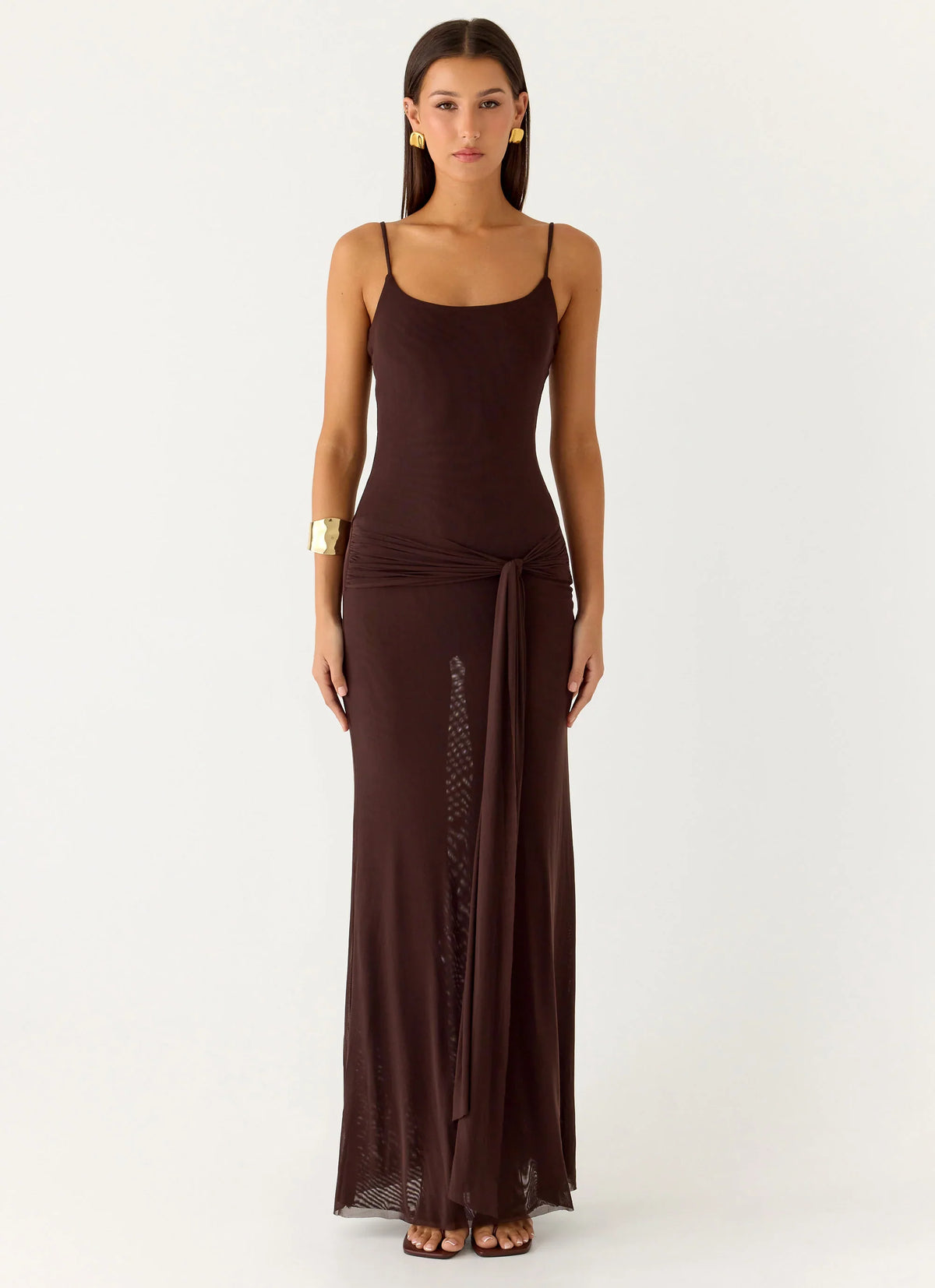 Matoma Bodysuit Maxi Dress Cool Chocolate