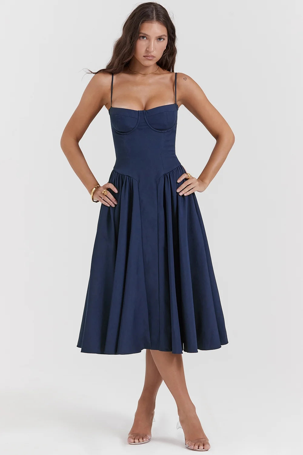 french navy corset sundress