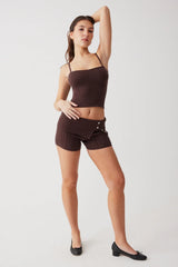 Carmen Lightweight Knit Tank Mocha